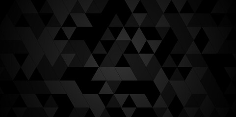 Vector glowing dark black charcoal gradient abstract triangle polygon mosaic. vector geometric ornament. seamless diamond technology black and gray triangle element light background.