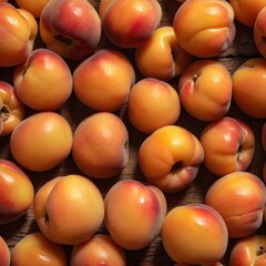 Poster - Apricot fruits on wooden rustic table