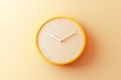 © Rusti_video & image - A simple yellow clock on a pastel background.