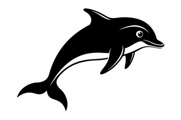 Wall Mural - dolphin silhouette black illustration vector