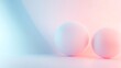 © Handz - Two White Spheres on a Pastel Pink and Blue Gradient Background