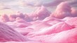 © Theeranan - A surreal scene in cotton candy land, with vibrant pink clouds and a soft, sugary terrain.