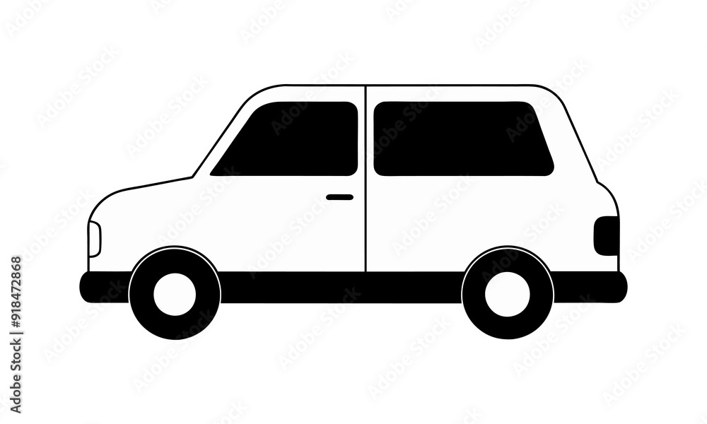Car silhouette isolated on white background Stock Vector | Adobe Stock