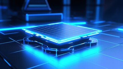 Futuristic Technology with Blue Glowing Light