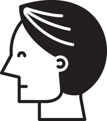 Sticker - Male Face Avatar Side View Illustration