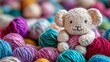 © Irina - Knit wooly toy handmade craft hobby background