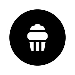 Sticker - popcorn glyph circular icon