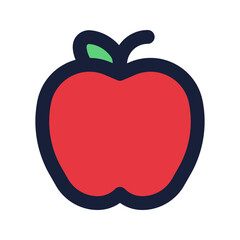 Wall Mural - apple flat line icon