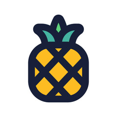 Sticker - pineapple flat line icon