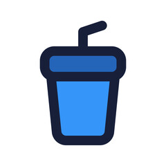 Sticker - soft drink flat line icon