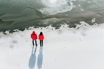 Wall Mural - couple in winter