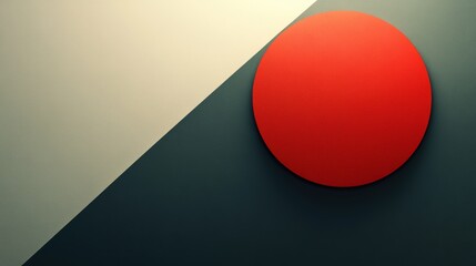 Sticker - Abstract Geometry: Red Circle on Diagonal Background