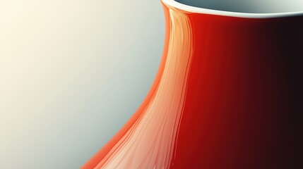 Sticker - Vibrant Red Abstract Vase with Smooth Curves