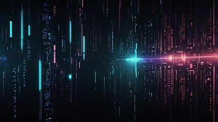 Digital nexus high-tech cyberpunk background with illuminated elements and futuristic light effects. Generative Ai.