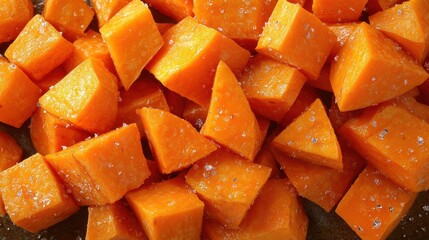 Sticker - Chopped Orange Squash Pieces with Seasoning