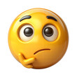 © Graphic Genius - Thoughtful emoji character with questioning expression isolated on transparent background