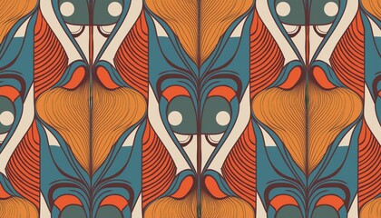 Vintage  background design. Abstract geometric seamless pattern. Decorative ornament in Mid-century modern art style. Atomic stylized backdrop.