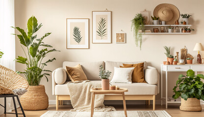 Beautiful domestic interior of living room