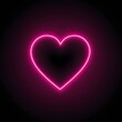 © DesignByDessie - A vibrant neon pink love heart with a glowing outline, against a dark background