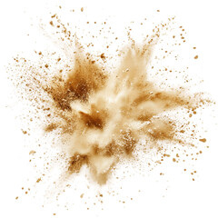 Brown powder explosion, cut out - stock png.