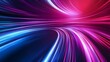 © plaksa - Modern abstract high-speed light effect. Abstract background with curved beams of light. Technology futuristic dynamic motion. Movement pattern for banner or poster design background concept.