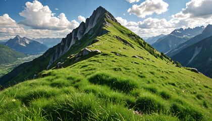 Poster - Sommet Verdoyant en Montagne