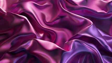 Abstract Smooth Cloth Material in Vibrant Purple and Pink 3D Rendering