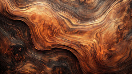 Close-up of dark and swirled wooden surface