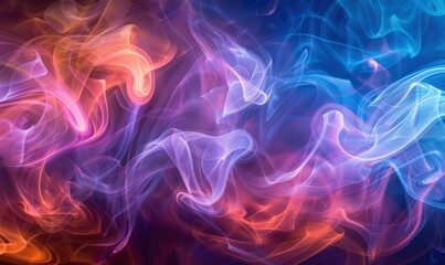 Canvas Print - Abstract swirls of colorful smoke. AI.