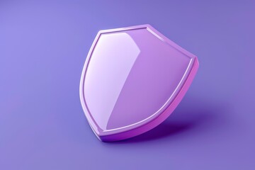 Poster - 3D icon of shield symbolizes security warning on black background