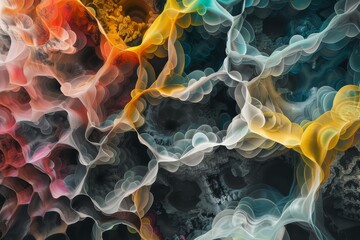 Fototapete - colorful abstract painting of smoke, Intricate and detailed patterns