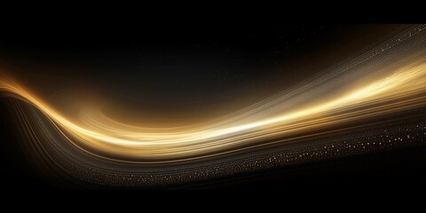 Wall Mural - elegant golden wave sweeping across the darkness of space, creating a dynamic and surreal visual eff