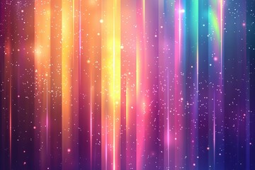 Wall Mural - Abstract background with glowing vertical lines and sparkling particles.