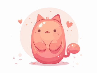 Poster - Cute cartoon cat vector illustration. Cute kitty character.