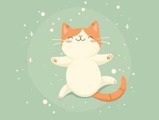 Poster - Cute cartoon cat. Vector illustration in a flat style on a light background.