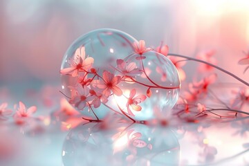 Fototapete - Background featuring Glassmorphism and geometric shapes