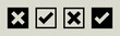 © pixel.99 - tick mark icon button set check box correct right wrong black buttons or yes or no checkmark red cross green tick square vector illustration