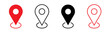 © pixel.99 - location icon set map pointer pin sign symbol red black outline destination icon place address navigation locator sign vector illustration