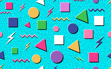 Wall Mural - 90's groovy abstract shape grains seamless pattern vintage retro style creative black germs texture 