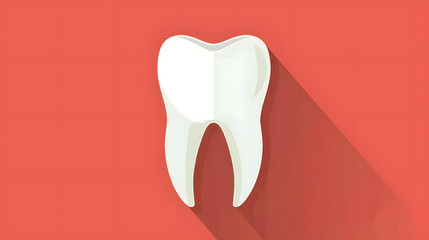 Wall Mural - The tooth icon points the way in sleek flat design the ultimate 2d icon