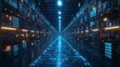© studio clever - Futuristic data center with blue led lights - generative ai