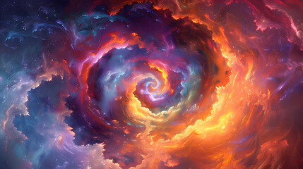 Wall Mural - A colorful swirl of clouds in space