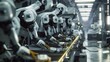 © buraratn - A futuristic production line with robotic arms and smart sensors, showcasing innovation in manufacturing technology.