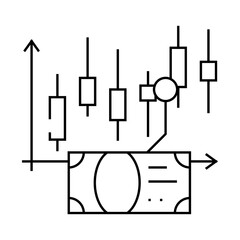 Sticker - japanese candles line icon vector. japanese candles sign. isolated contour symbol black illustration