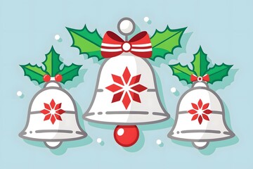 christmas bell icons in white background