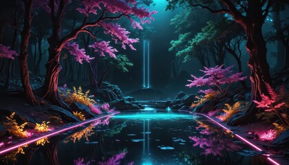 Sticker - Neon Forest Pathway.