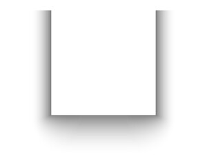 Fototapete - Shadow effect from paper page or card, poster or banner, picture or packaging box for mockup design. Grey shade isolated on white background. Soft square shape. Vector realistic illustration.