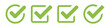 © icons gate - check box icon with correct, accept checkmark icons green tick box, check list circle frame - checkbox symbol sign. check mark box square frame