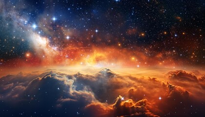 Colorful space galaxy cloud nebula. Star birth Region - an image of a starbirth region within a galaxy, showcasing colorful universe. Graphic art illustration. Supernova background wallpaper