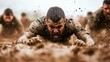 © MaxStock - Determined Man Crawling Through Mud During Obstacle Course